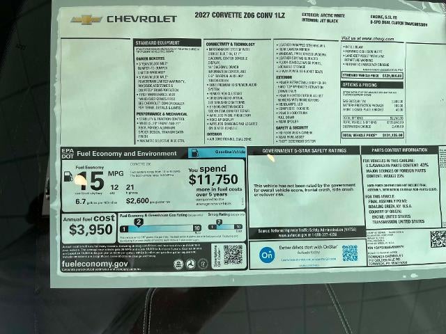 2027 Chevrolet Corvette Z06 1LZ