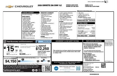 2026 Chevrolet Corvette Z06 1LZ